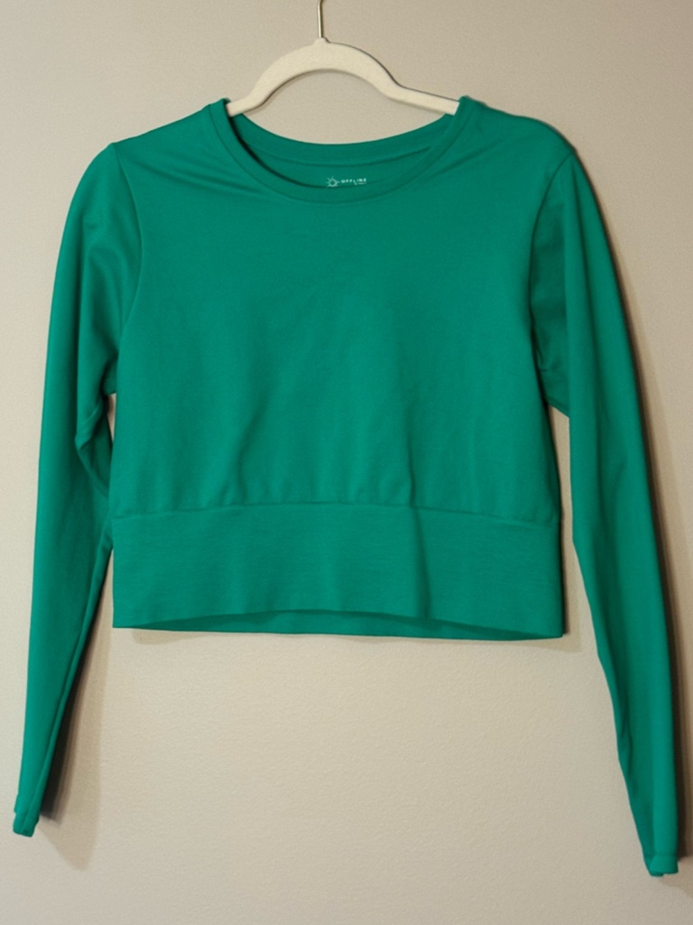 aerie Offline Seamless Green Cropped Top